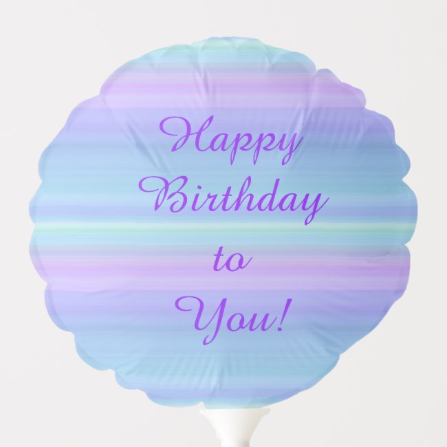 Turquoise Blue Green Purple Birthday Balloon