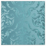 Turquoise Blue Green Vintage Damask Fabric