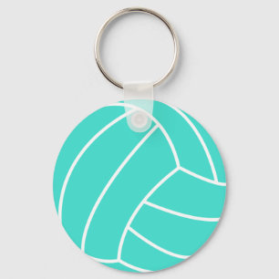 Turquoise; Blue Green Volleyball Keychain