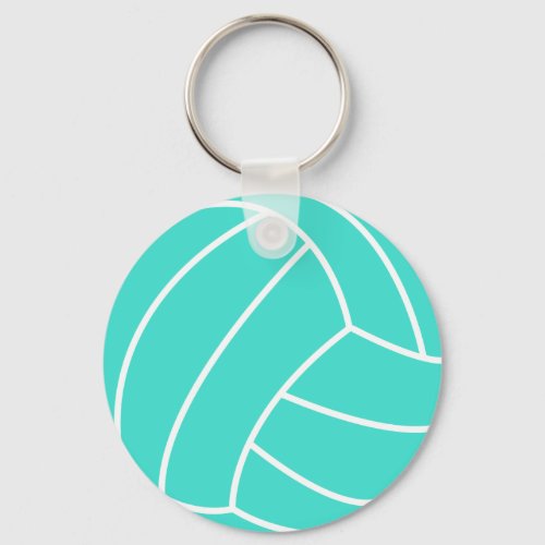 Turquoise Blue Green Volleyball Keychain