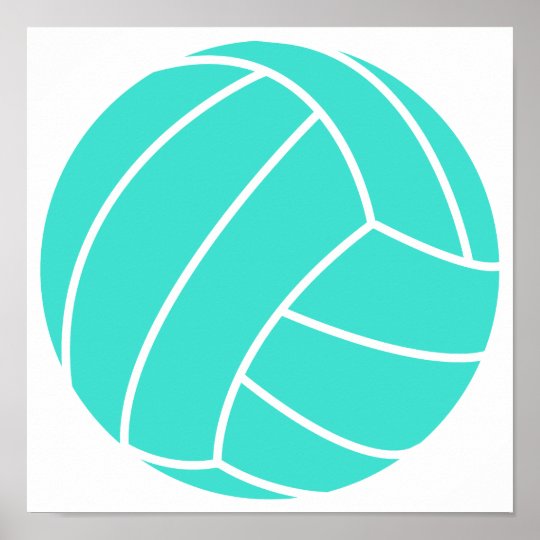 Turquoise; Blue Green Volleyball Poster | Zazzle.com