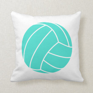 Turquoise; Blue Green Volleyball Throw Pillow
