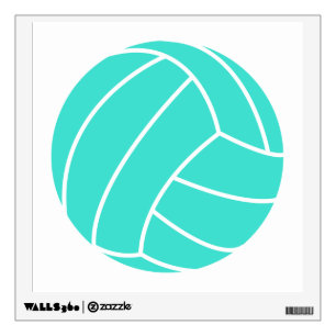 Turquoise; Blue Green Volleyball Wall Sticker