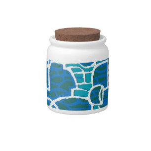 Turquoise, Blue, Green, White Storage Jar
