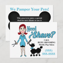 Turquoise Blue Humorous Need a Shave Groomer Postc