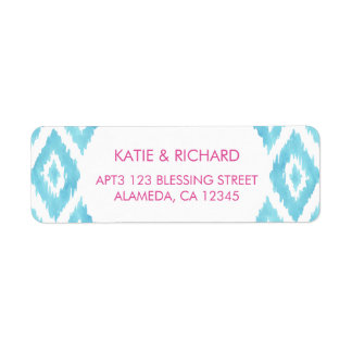 Turquoise Blue Ikat Label