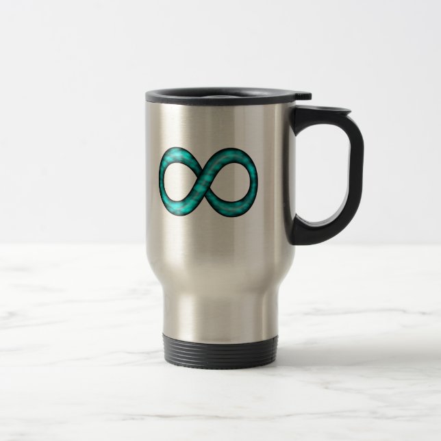 Turquoise Blue Infinity Symbol Mug (Right)