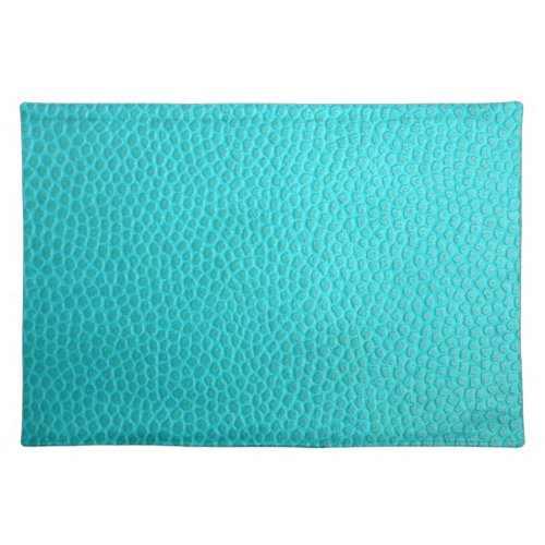 Turquoise Blue Leather Texture Pattern Cloth Placemat