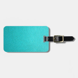 Turquoise Blue Leather Texture Pattern Luggage Tag