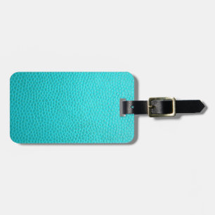 Turquoise Blue Leather Texture Pattern Luggage Tag
