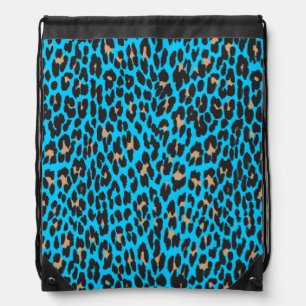 Turquoise Blue Leopard Print Backpack