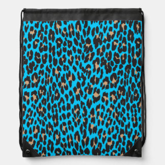 Turquoise Blue Leopard Print Backpack