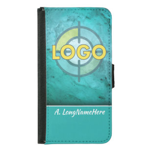 Turquoise Blue Luxe Luxury Brand Executive Office Samsung Galaxy S5 Wallet Case