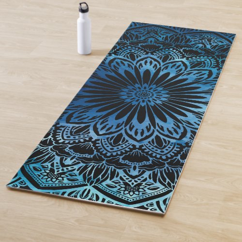Turquoise Blue Mandala Yoga Mat