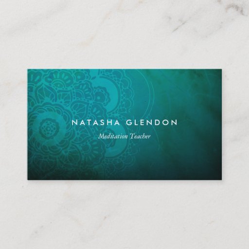 Customizable Turquoise Blue Mandala Zen Business Card