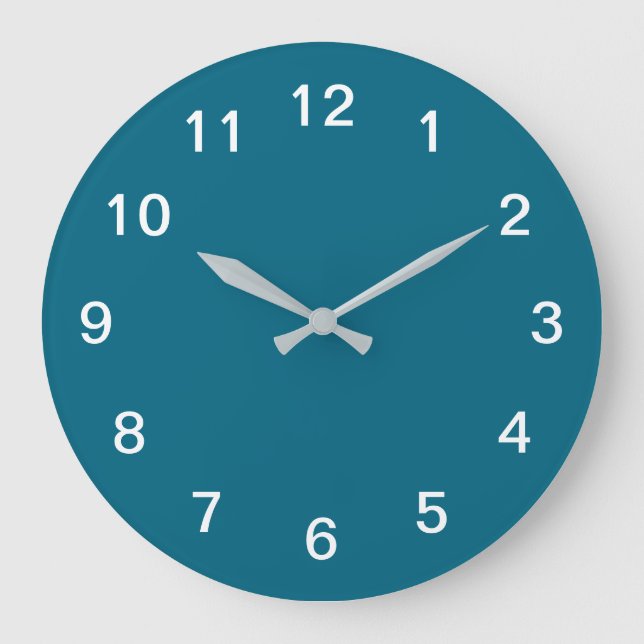 Turquoise Blue Minimalist Acrylic Wall Clock (Front)