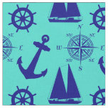Turquoise Blue Nautical Coastal Boating Fabric