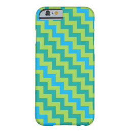 Turquoise Blue Neon Green Emerald Chevrons Barely There iPhone 6 Case