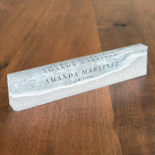 Turquoise Blue Ocean Beach Desk Name Plate