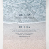 Turquoise Blue Ocean Photo Wedding All in One Tri-Fold Invitation (Inside Middle)