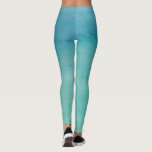 Turquoise Blue Ombre Gradient For Yoga Fitness Gym Leggings at Zazzle