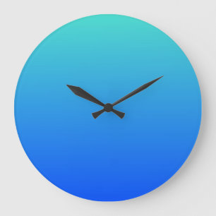 Turquoise Blue Ombre Large Clock