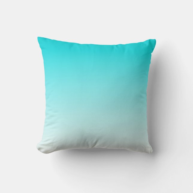 Turquoise blue ombre pillow. throw pillow (Front)