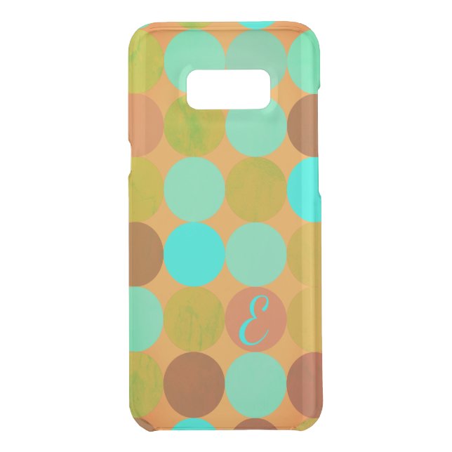 Turquoise Blue & Orange Circles Monogram Uncommon Samsung Galaxy Case (Back)