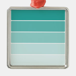 Turquoise Blue Paint Chip Metal Ornament