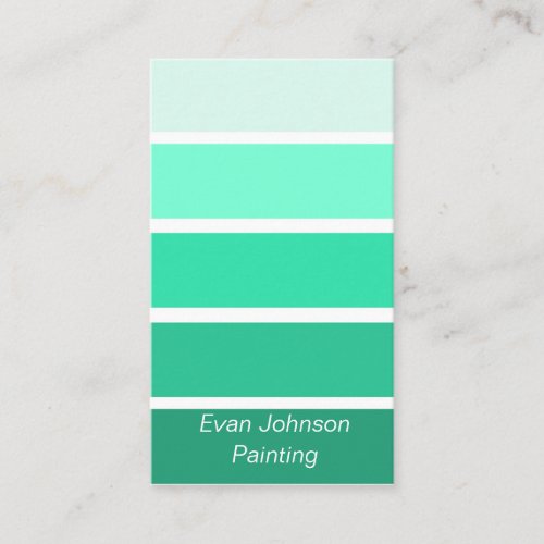 Turquoise Blue Paint Sample Business Card