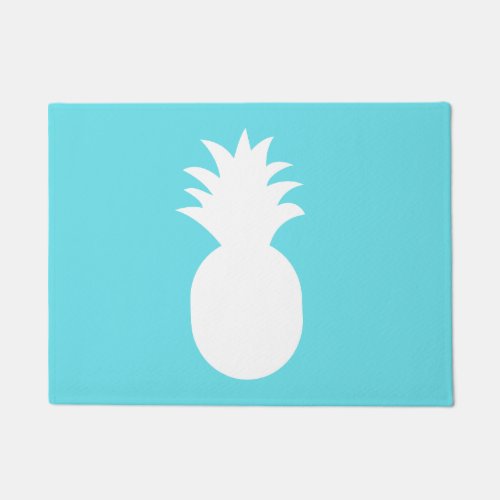 Turquoise Blue Pineapple Door Mat