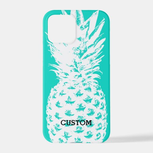 Turquoise blue pineapple image iPhone 12 pro Case