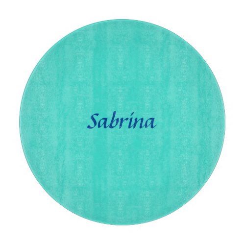 Turquoise Blue Professional Modern Elegant Name Cutting Board