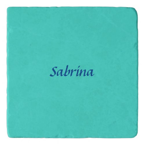 Turquoise Blue Professional Modern Elegant Name Trivet