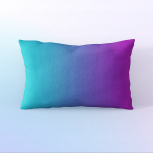 Turquoise Blue Purple Gradient Lumbar Pillow