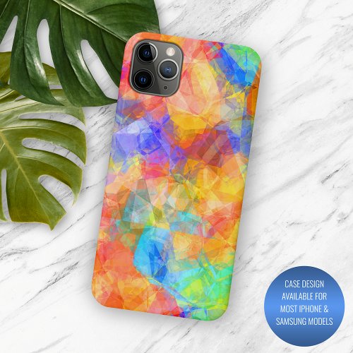 Turquoise Blue Purple Pink Orange Polygon Art iPhone 11 Pro Max Case