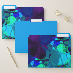 Turquoise Blue & Purple   Stylish Abstract Pattern File Folder