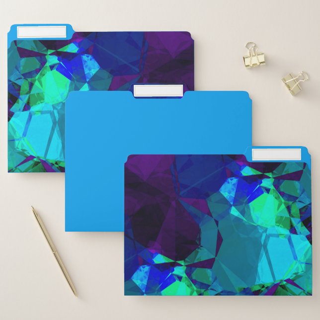 Turquoise Blue & Purple | Stylish Abstract Pattern File Folder (Set)