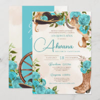 Turquoise Blue Quinceañera Charra Western Rose