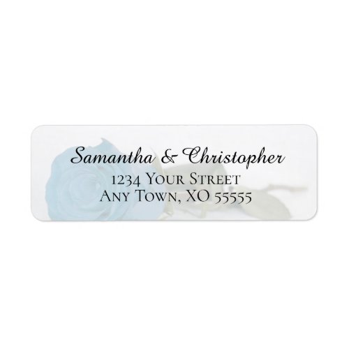 Turquoise Blue Rose Wedding Return Address Label