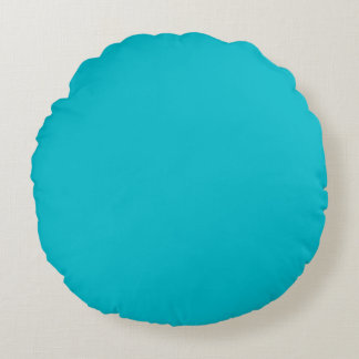 Turquoise Blue Round Pillow