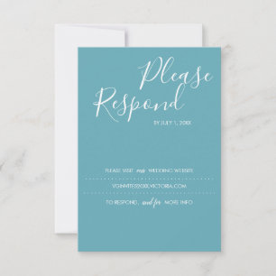 Turquoise Blue RSVP Card, Wedding Website Card