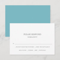 Turquoise Blue RSVP Cards