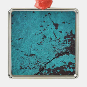 Turquoise Blue Rusted Metal Ornament