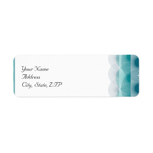 Turquoise Blue Scallops Label (Front)