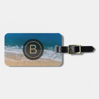 Turquoise Blue Sea Florida Sandy Beach Aerial View Luggage Tag