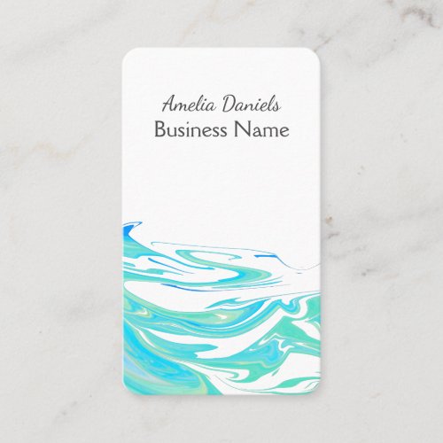 Turquoise Blue Sea Swirl Business Card