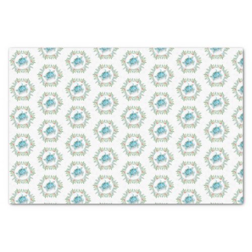 Turquoise Blue Sea Turtle Beachy Christmas Tissue Paper