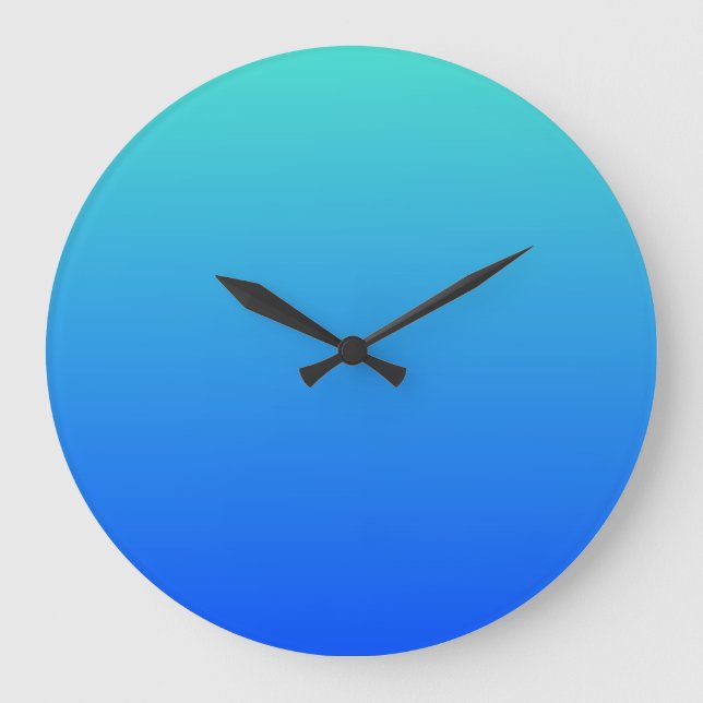 Turquoise Blue Shoure Large Clock (Front)