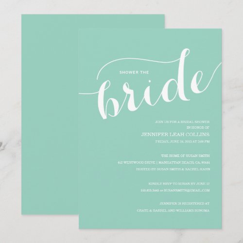 Tiffany Blue Shower the Bride Invitation